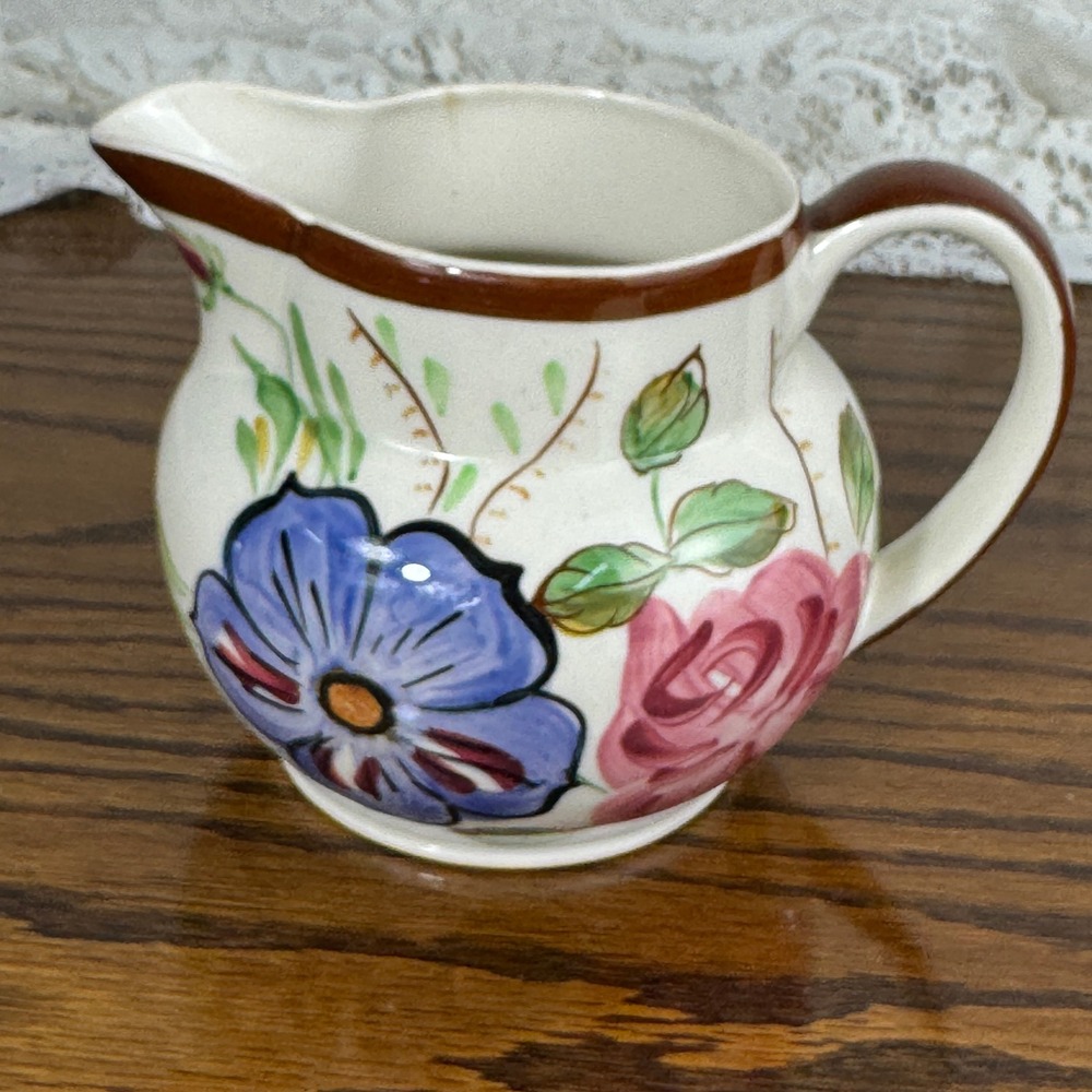 Blue Ridge China Hand Painted Floral Creamer Pitcher Southern Potteries USA